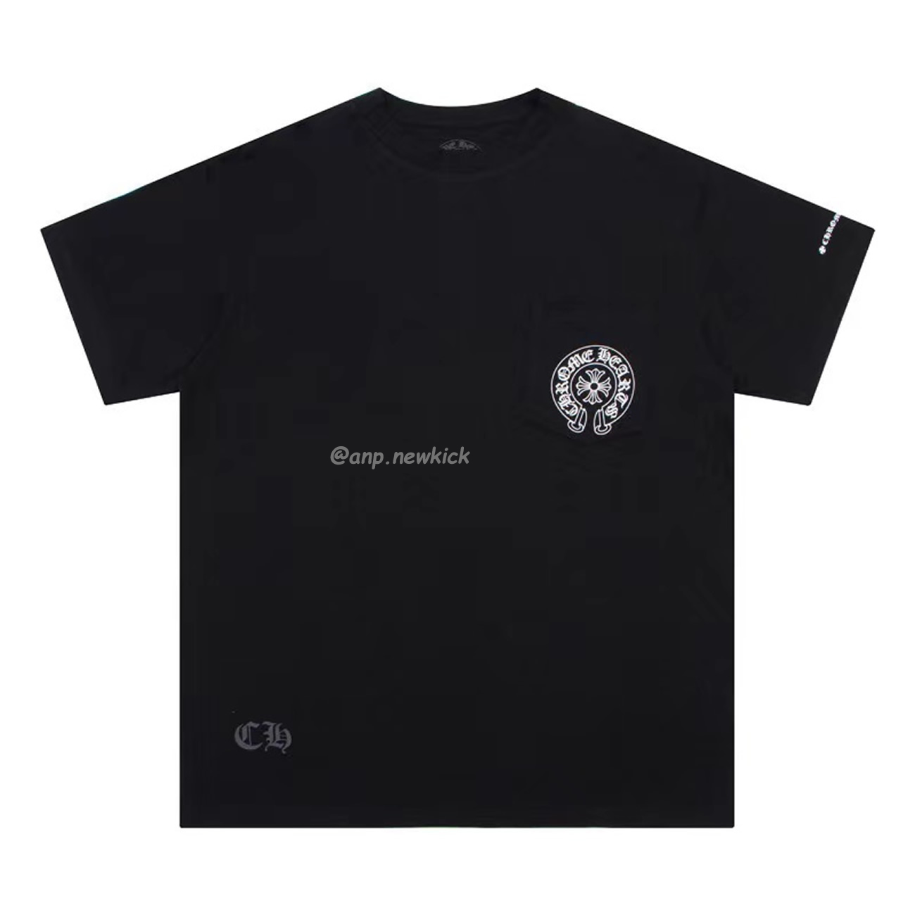 Chrome Hearts Horse Shoe Logo Pocket Black T Shirt (1) - newkick.vip